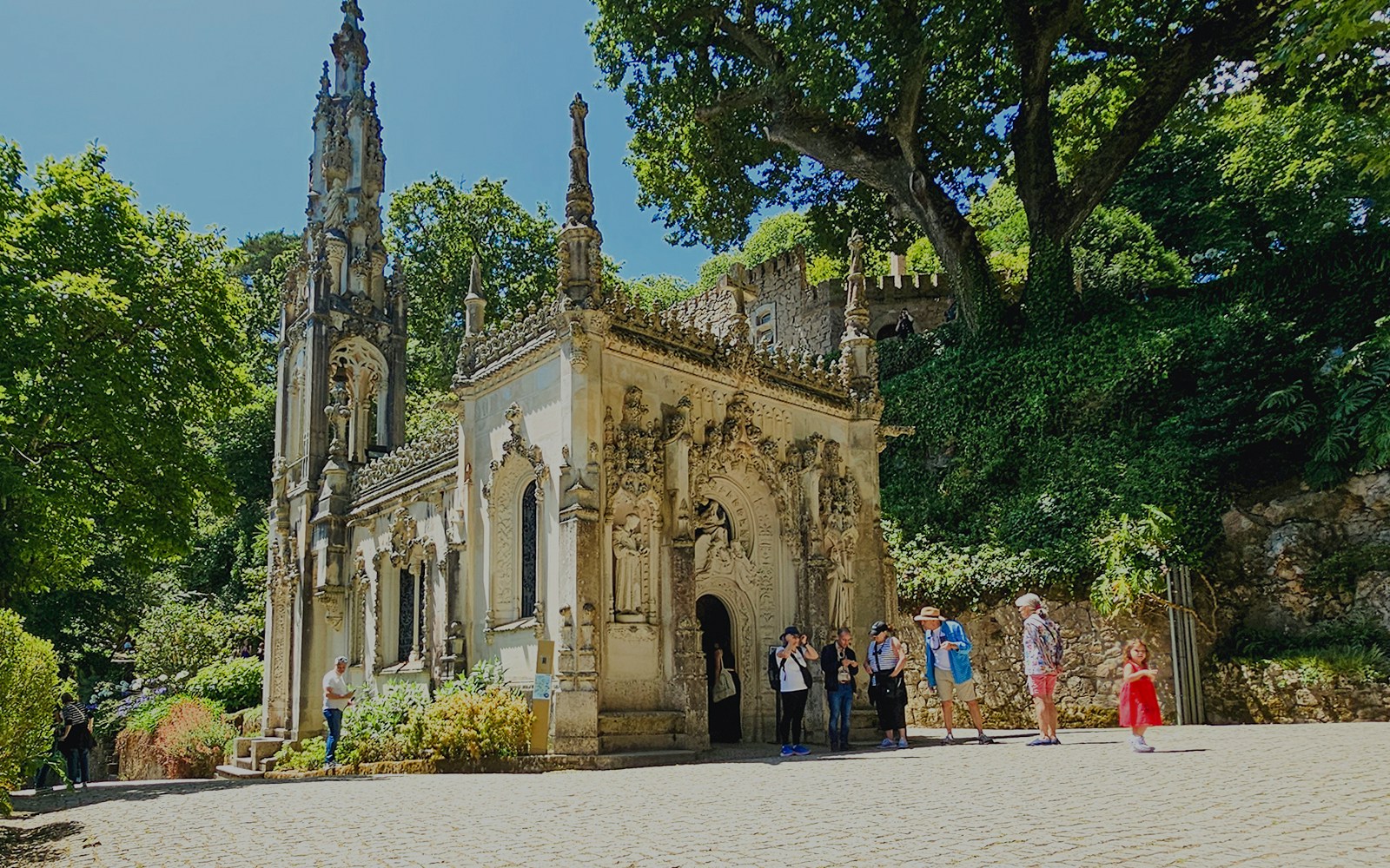 Quinta da Regaleira palace and gardens in Sintra during a guided tour.