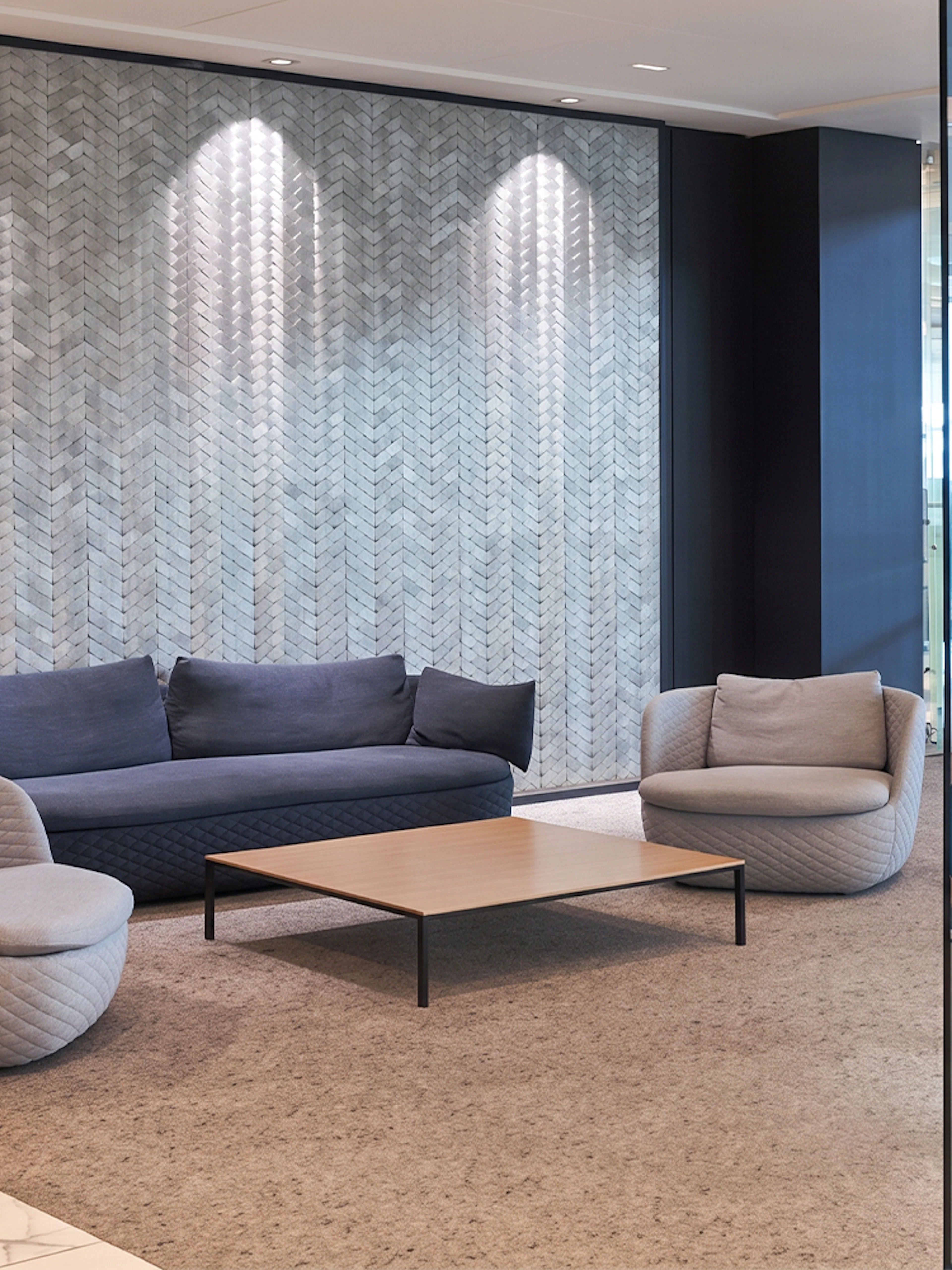 Seating area in Sala VIP Joan Miro at Barcelona El Prat Airport Terminal 1.