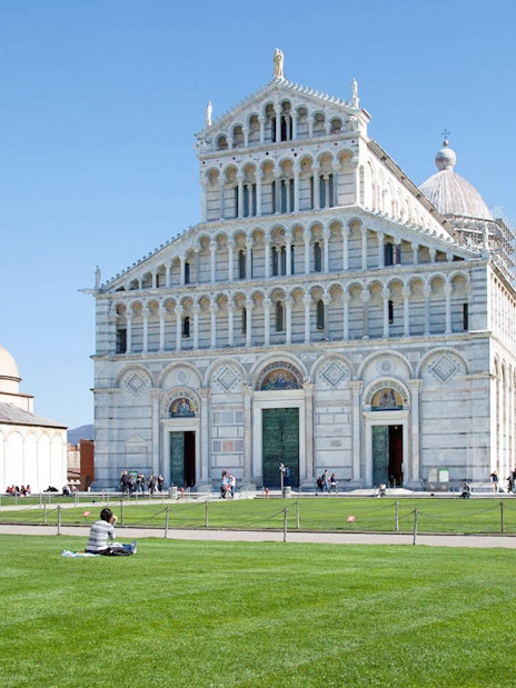 Cathedral of Pisa with Leaning Tower in background, Italy.