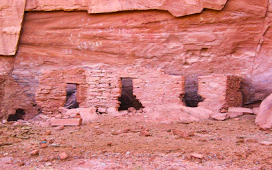 House of Many Hands Ruins in Mystery Valley, Arizona, ancient stone structures.