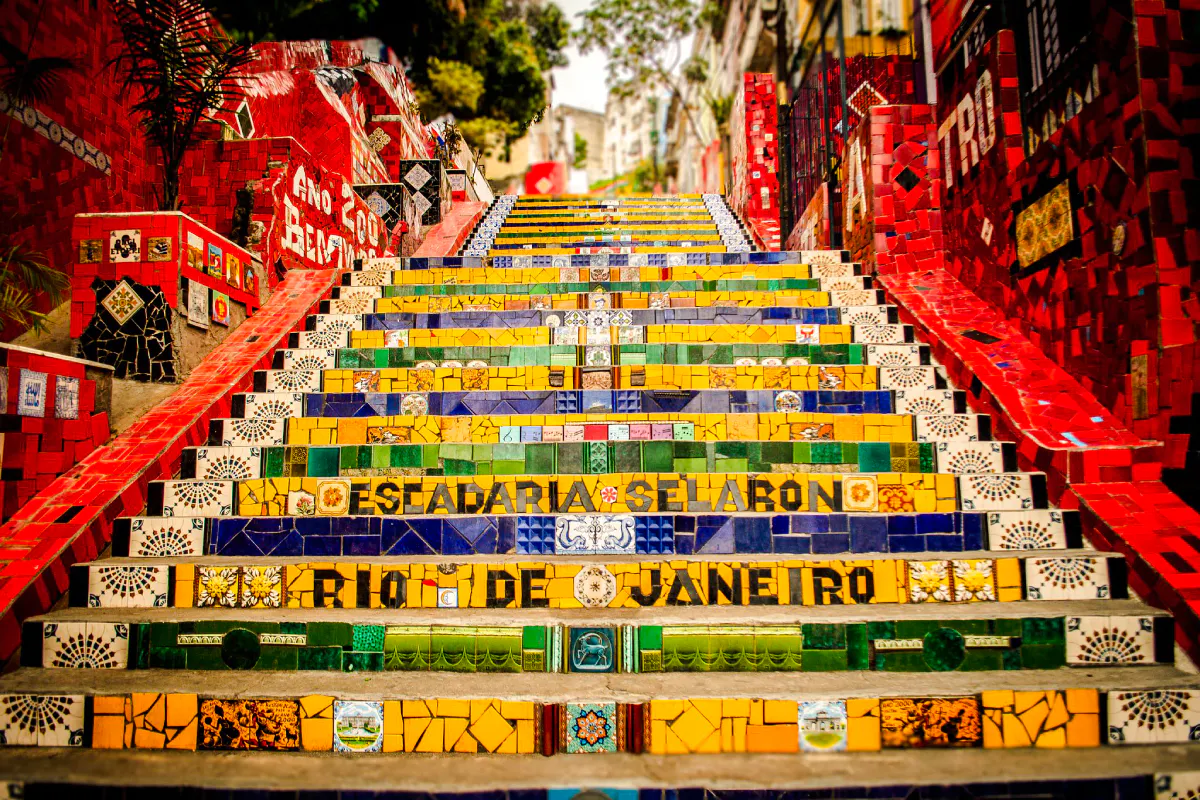 Escadaria Selarón mosaic steps in Santa Teresa, Rio de Janeiro.