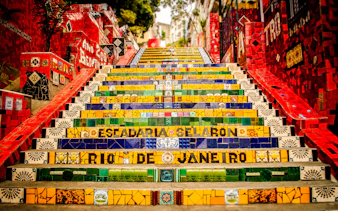 Escadaria Selarón mosaic steps in Santa Teresa, Rio de Janeiro.