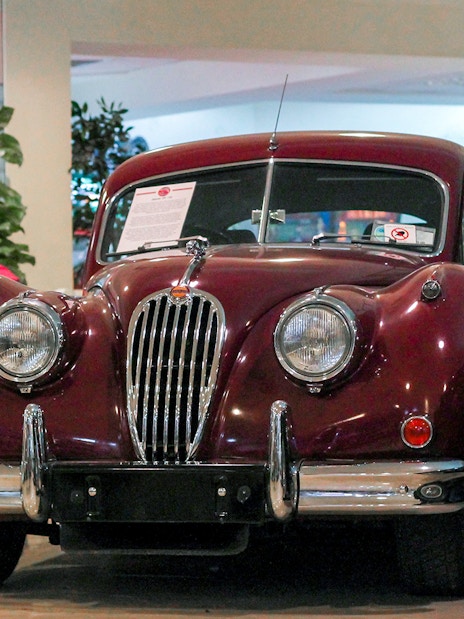 Classic car display at Malta Classic Car Collection Museum.
