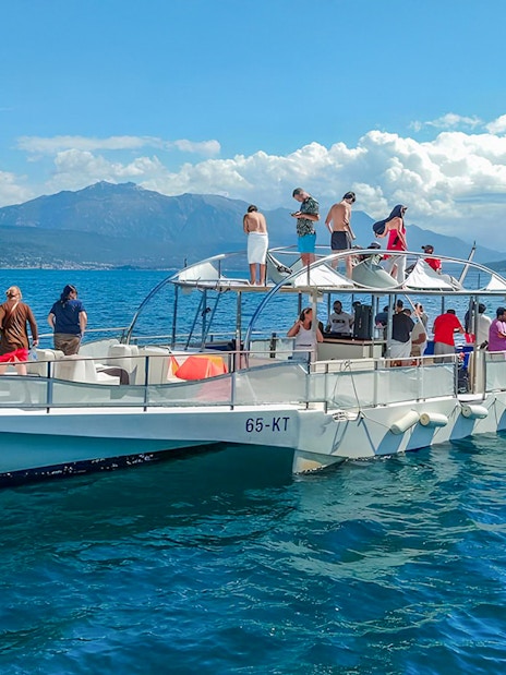 Guests enjoying the Blue Cave & Our Lady of The Rock boat tour.