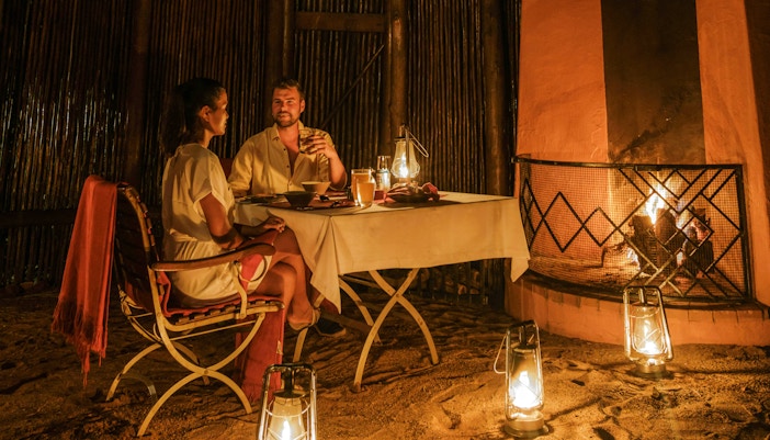 Candlelit dining experience in the heart of Kruger National Park, South Africa