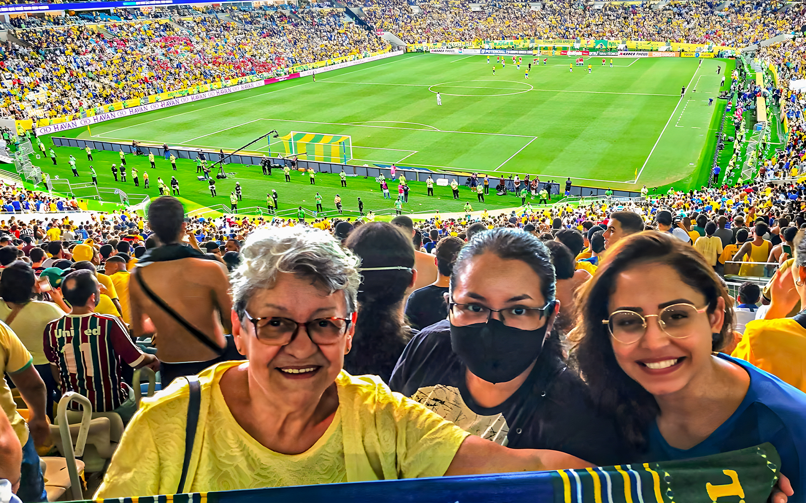 Spectators enjoying a match at Maracanã Stadium, Brazil.