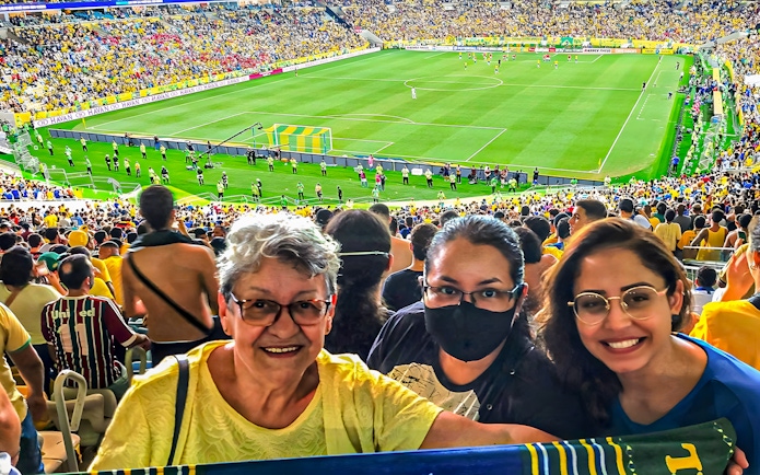 Spectators enjoying a match at Maracanã Stadium, Brazil.