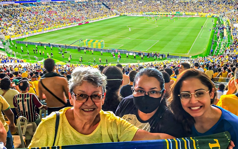 Spectators enjoying a match at Maracanã Stadium, Brazil.