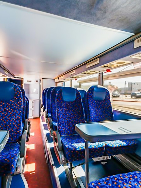 Interior of Autostradale bus from Milan Malpensa Airport to Turin Corso Bolzano.