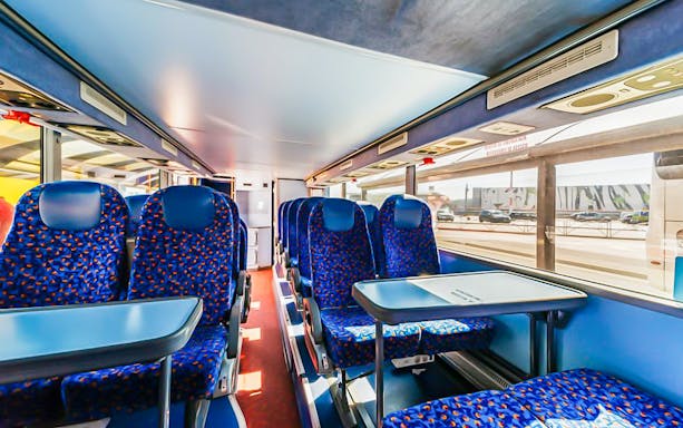 Interior of Autostradale bus from Milan Malpensa Airport to Turin Corso Bolzano.