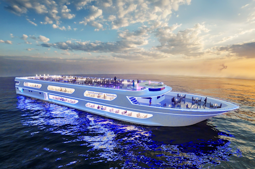 O cruzeiro com jantar de luxo branco no ICONSIAM