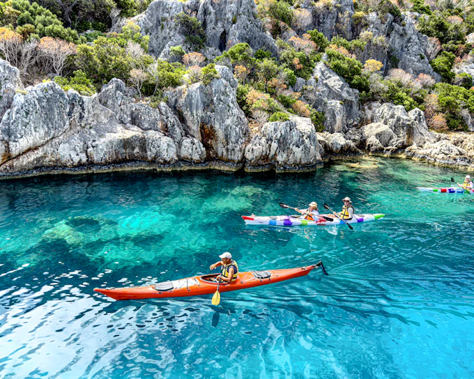 From Kas: Guided Sea Kayaking to Kekova Sunken City and Kalekoy with Lunch and Transfers