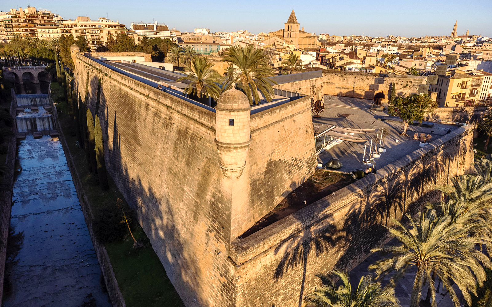 Es Baluard Museum exterior with modern architecture in Palma, Mallorca, showcasing contemporary art exhibits.