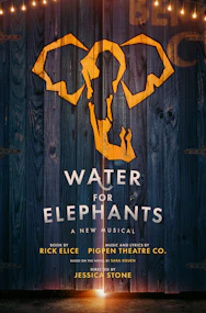 Circus performers in a vibrant tent during a "Water for Elephants" show.