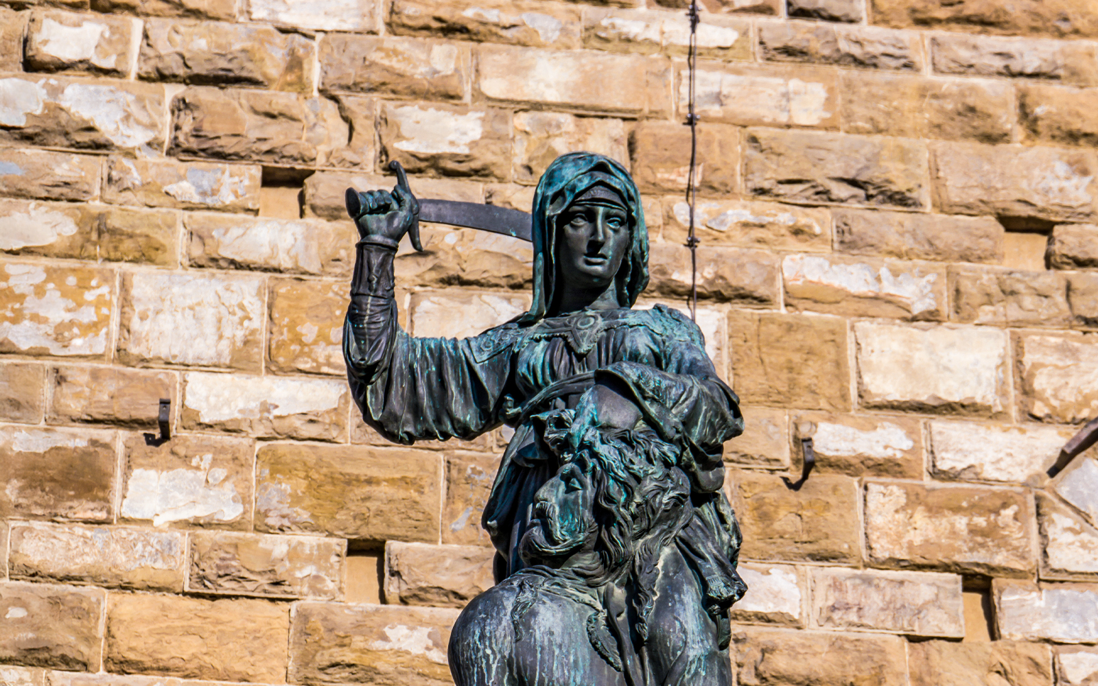 Judith statue holding sword at Palazzo Vecchio, Florence.