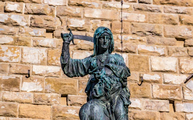 Judith statue holding sword at Palazzo Vecchio, Florence.