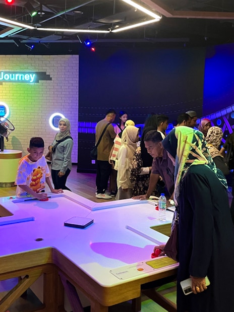 Visitors engaging with interactive exhibits at Petrosains, The Discovery Centre in Kuala Lumpur.