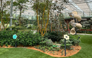 Eufloria Gardens & Sculpture Park with lush greenery and unique sculptures.