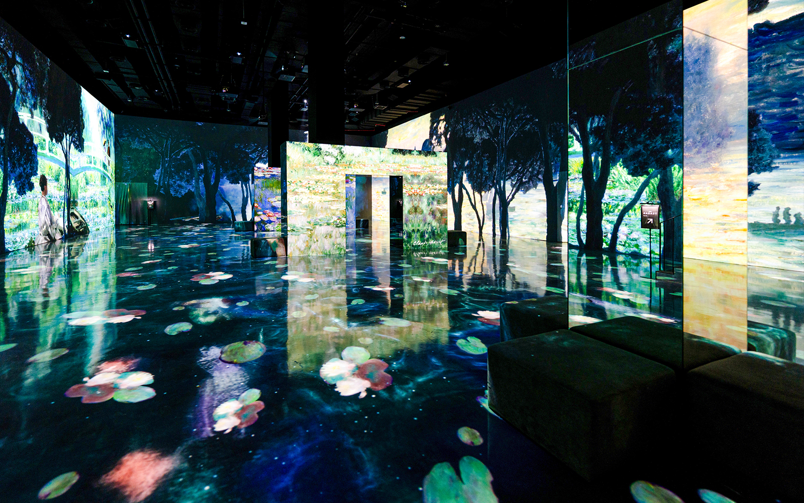Immersive digital art display at Arte Museum Dubai featuring nature scenes.