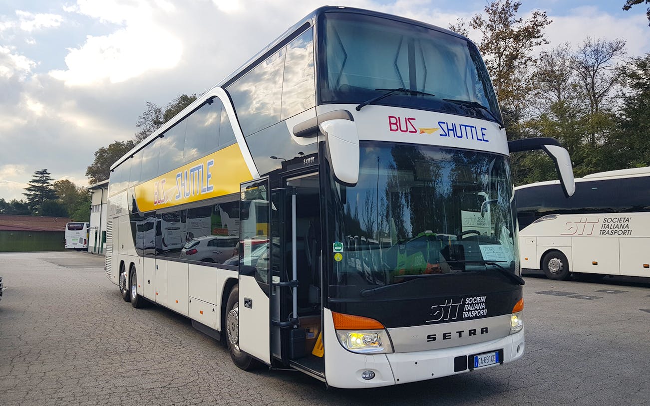 Shuttle bus for 24-Hr Hop-On Hop-Off Rome tour with transfers from Civitavecchia.