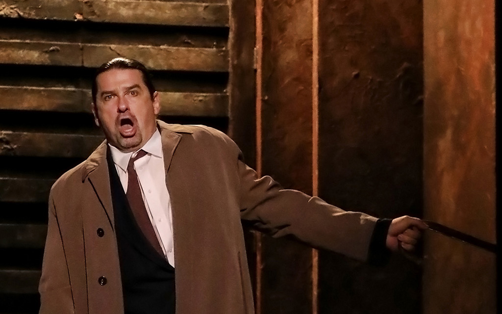 Performer in a scene from Rigoletto show production.