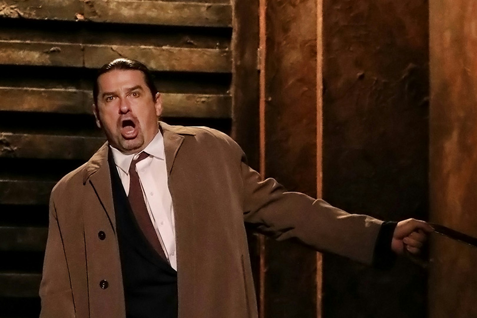 Performer in a scene from Rigoletto show production.