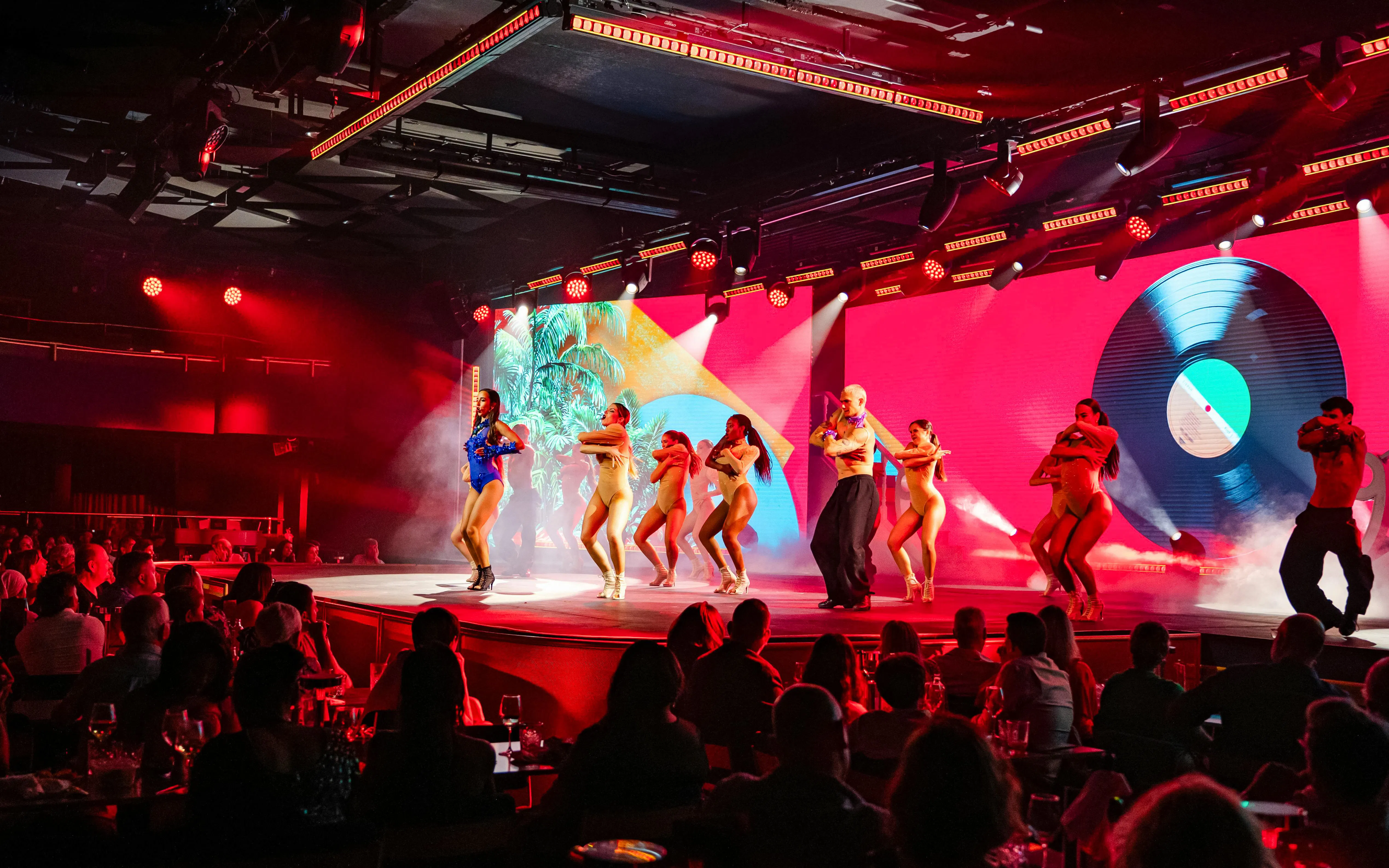 Dancers performing on stage at Sala Scala, Gran Canaria.