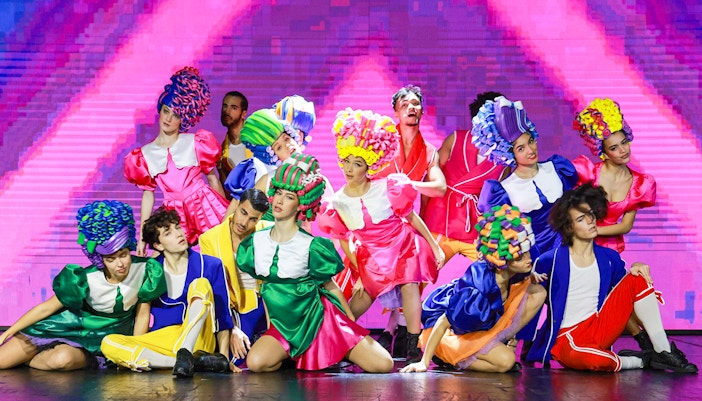 Cabaret dance performers on stage in Paris