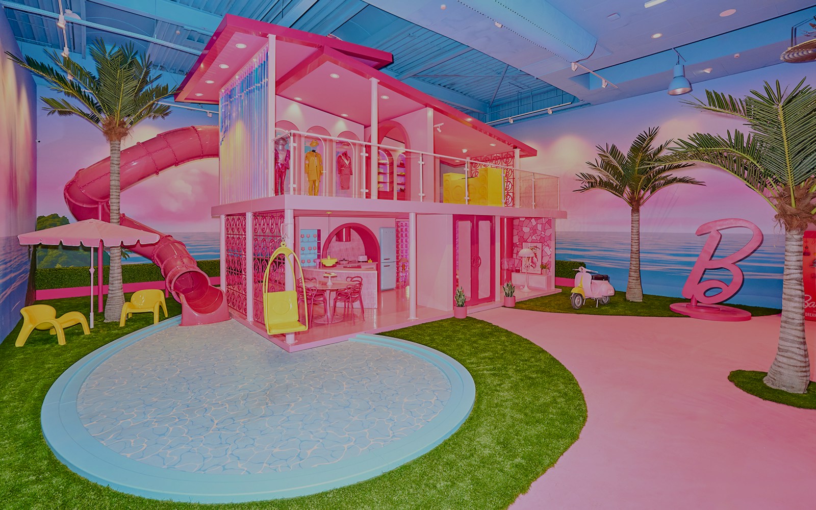 Barbie's House with pool and slide at The Dream Experience, Amsterdam.