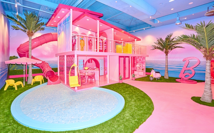 Barbie's House with pool and slide at The Dream Experience, Amsterdam.