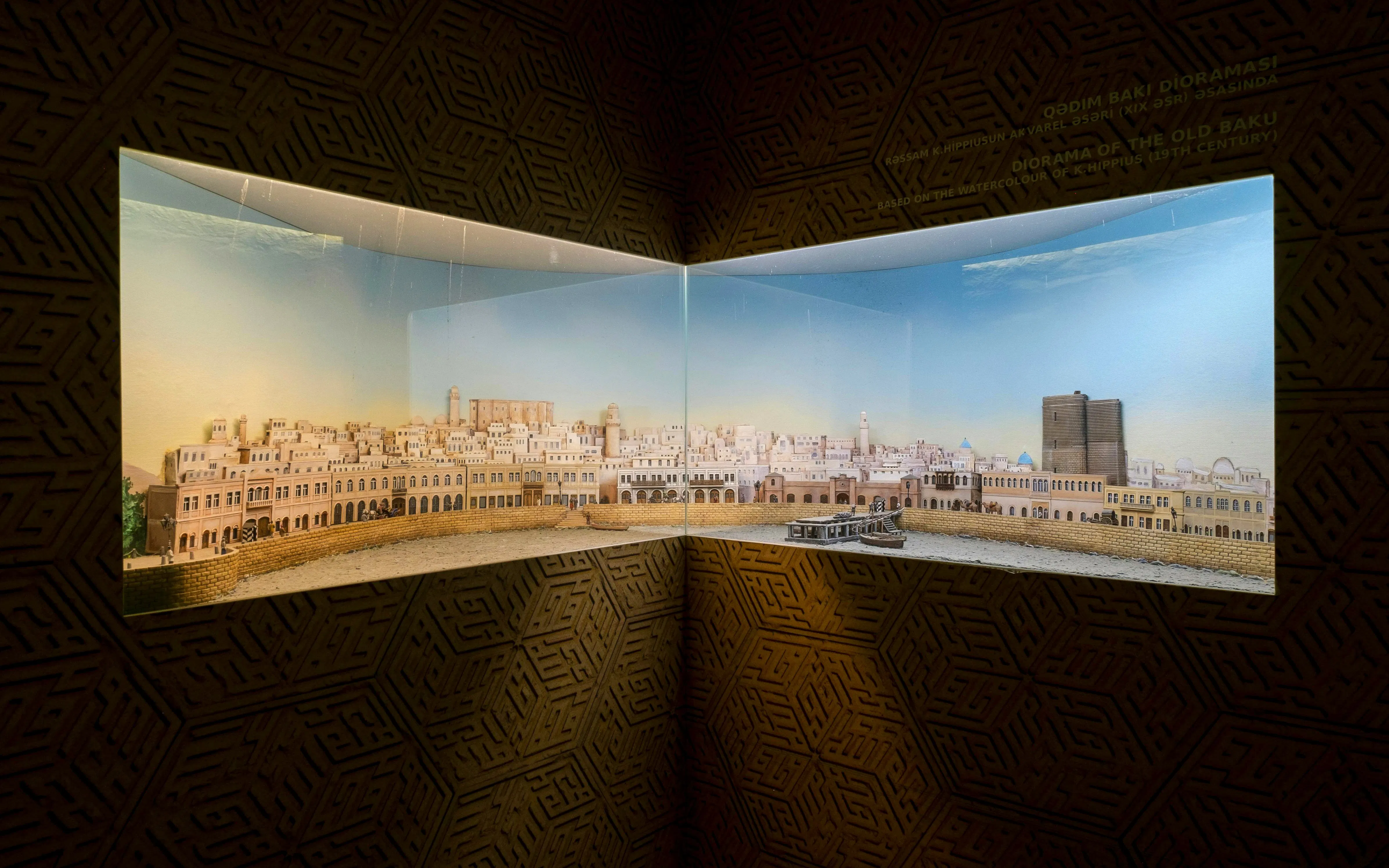 Diorama of old Baku cityscape at Maiden Tower Museum, Baku.