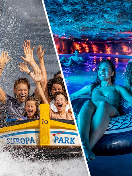 Europa Park water ride and Rulantica Water Park indoor pool experience.