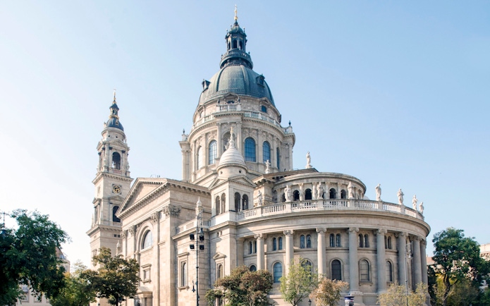 St. Stephen's Basilica in Budapest with its iconic dome and towers.