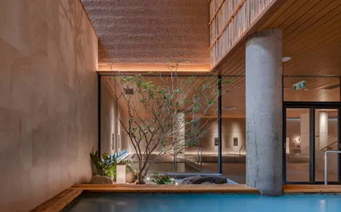 Yunomori Onsen & Spa Sathorn 10 indoor pool area, Bangkok.