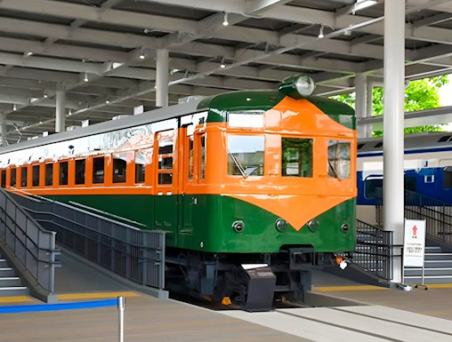 Historic train exhibit at Kyoto Railway Museum.
