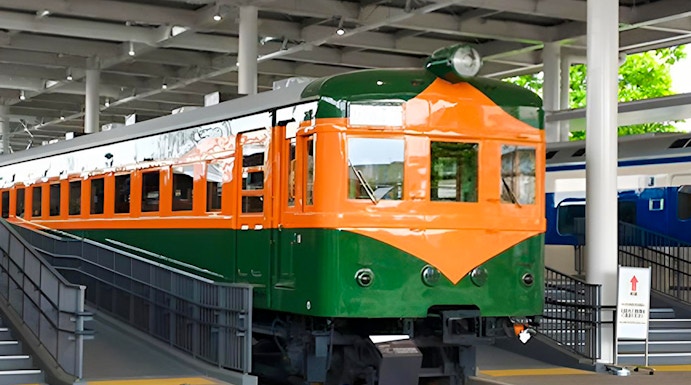Historic train exhibit at Kyoto Railway Museum.