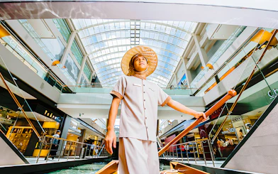 Gondola ride inside Marina Bay Sands shopping mall, Singapore.