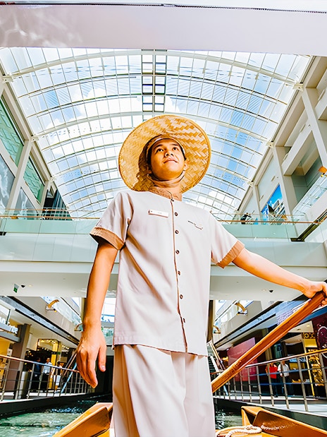 Gondola ride inside Marina Bay Sands shopping mall, Singapore.