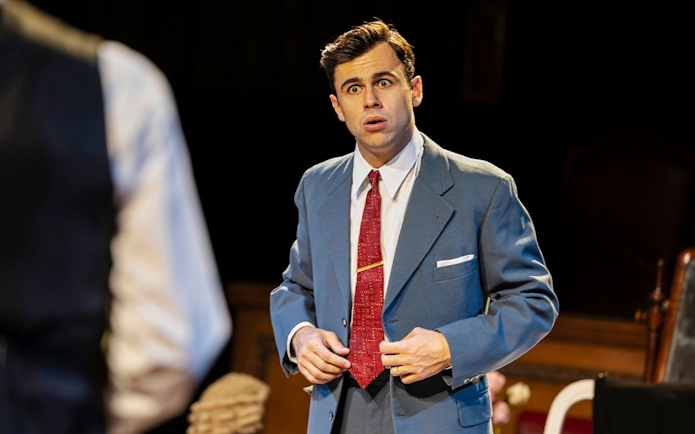 Stage scene from "Witness for the Prosecution" in West End theater.