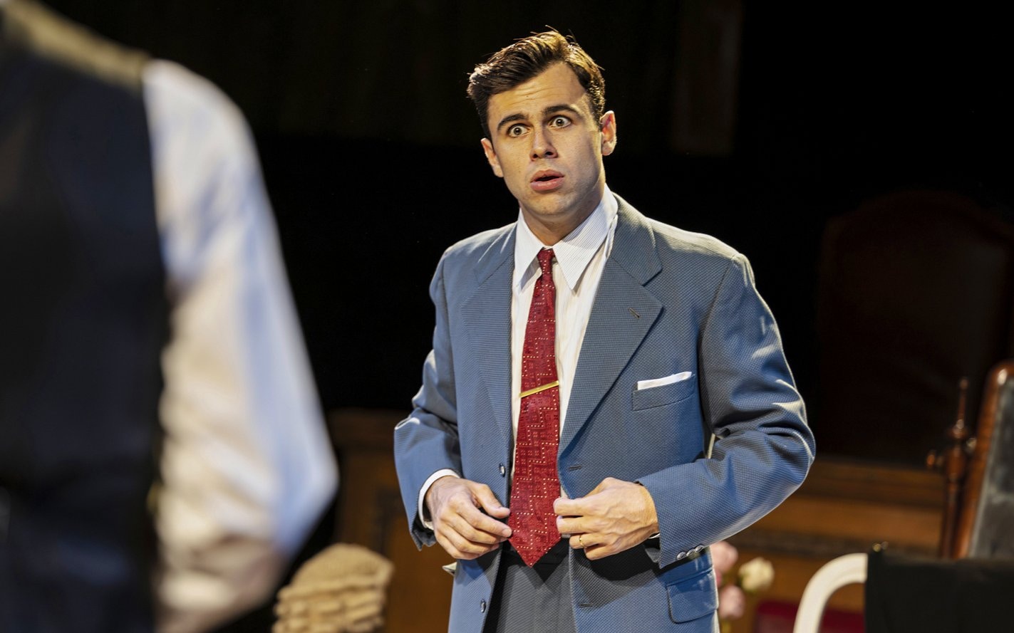 Stage scene from "Witness for the Prosecution" in West End theater.