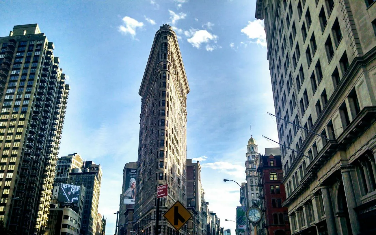 Flatiron Building in New York City during a self-guided exploration game.