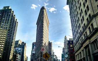 Flatiron Building in New York City during a self-guided exploration game.