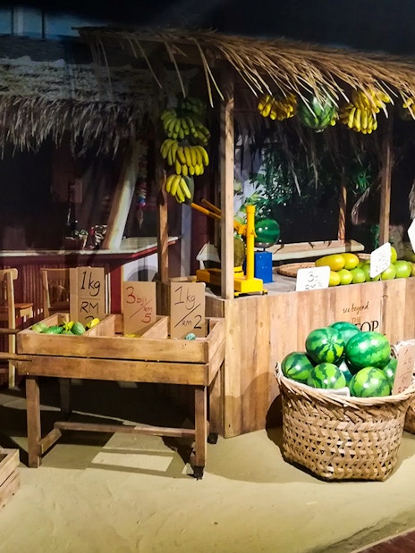 Durian and tropical fruit stall at The TOP Penang.
