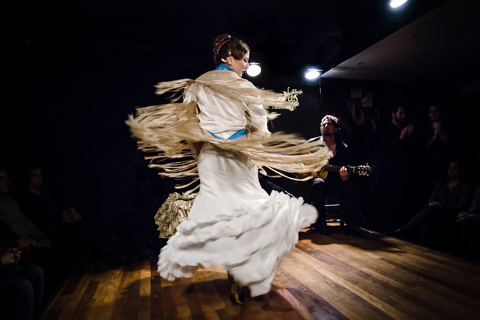 Flamenco dancer performing at Tablao LAS CARBONERAS in Madrid.
