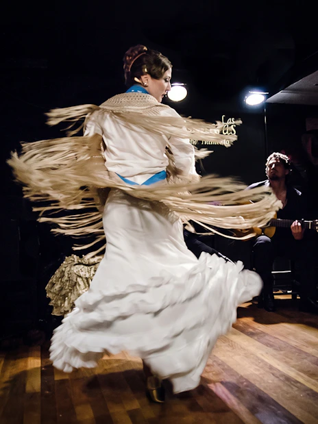 Flamenco dancer performing at Tablao LAS CARBONERAS in Madrid.