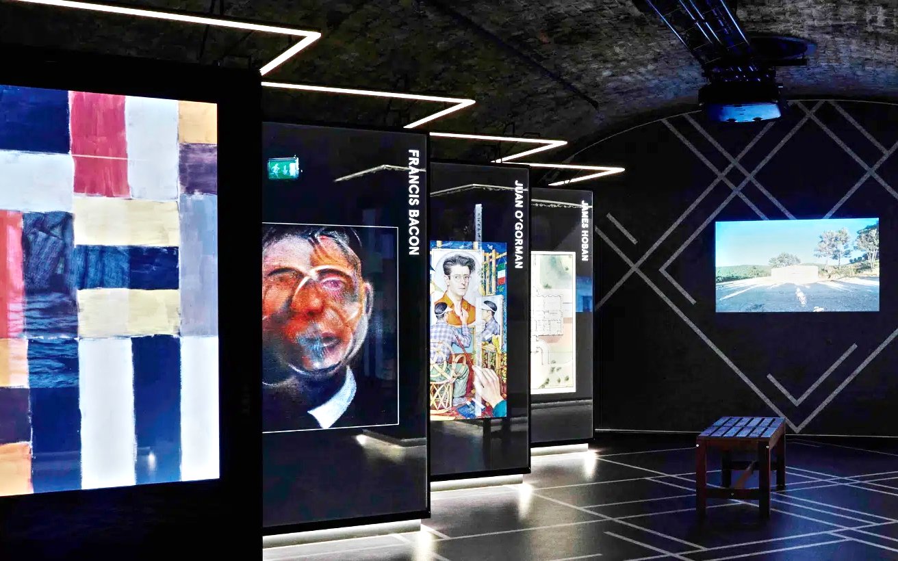 Interactive exhibit at EPIC Museum Dublin featuring Francis Bacon artwork.