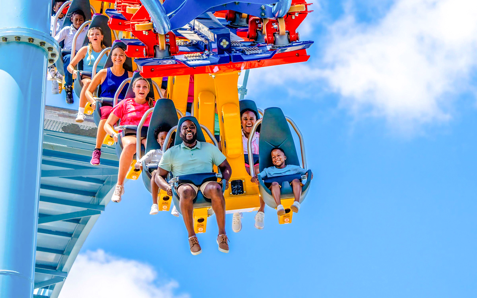 Visitors enjoying a roller coaster ride at Busch Gardens Tampa.