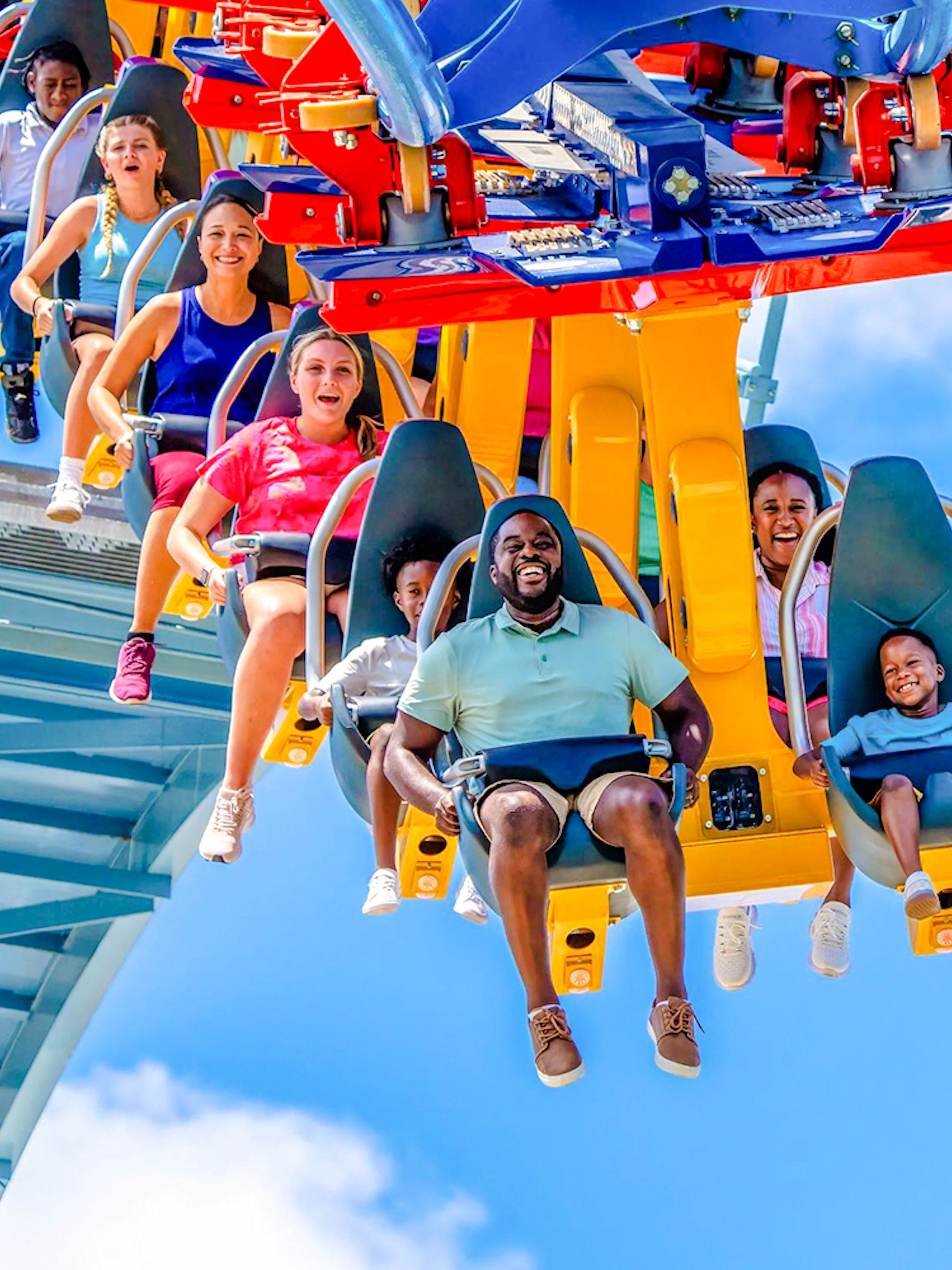 Visitors enjoying a roller coaster ride at Busch Gardens Tampa.