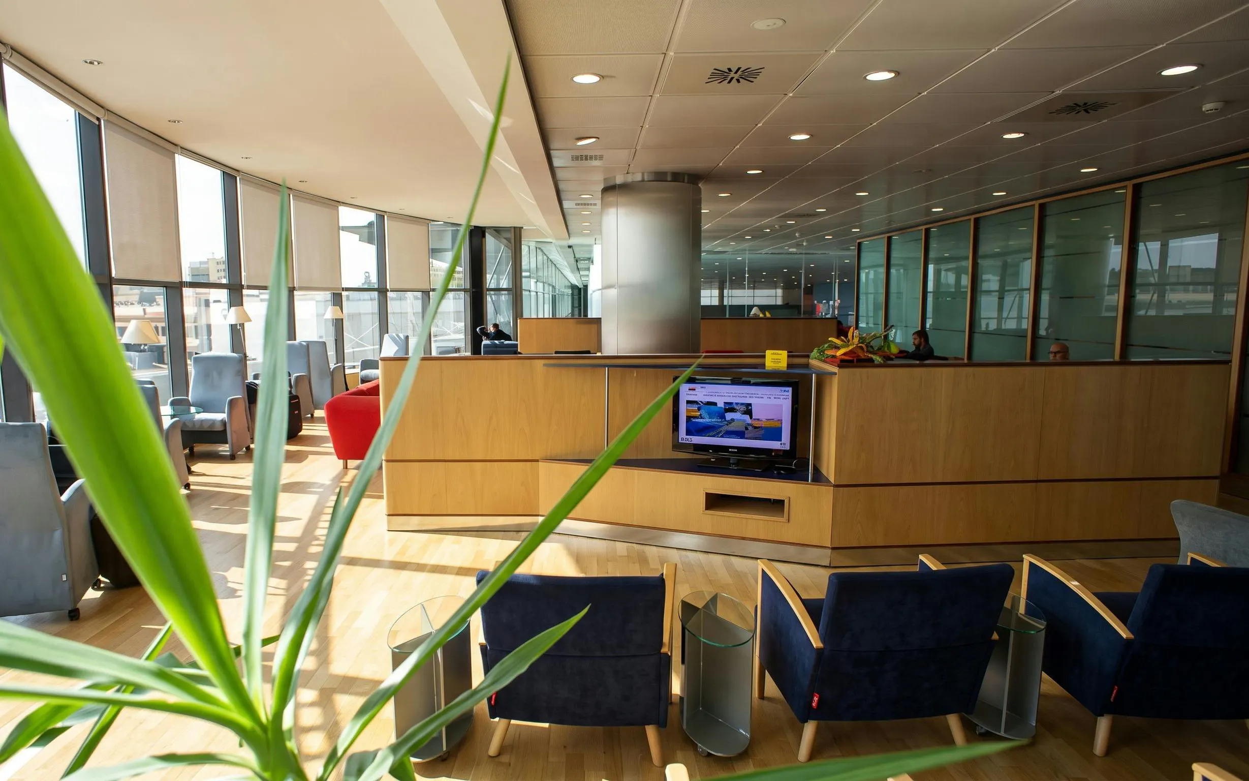 Sala VIP lounge seating area at Adolfo Suarez-Barajas Airport, Madrid, Terminal 3.