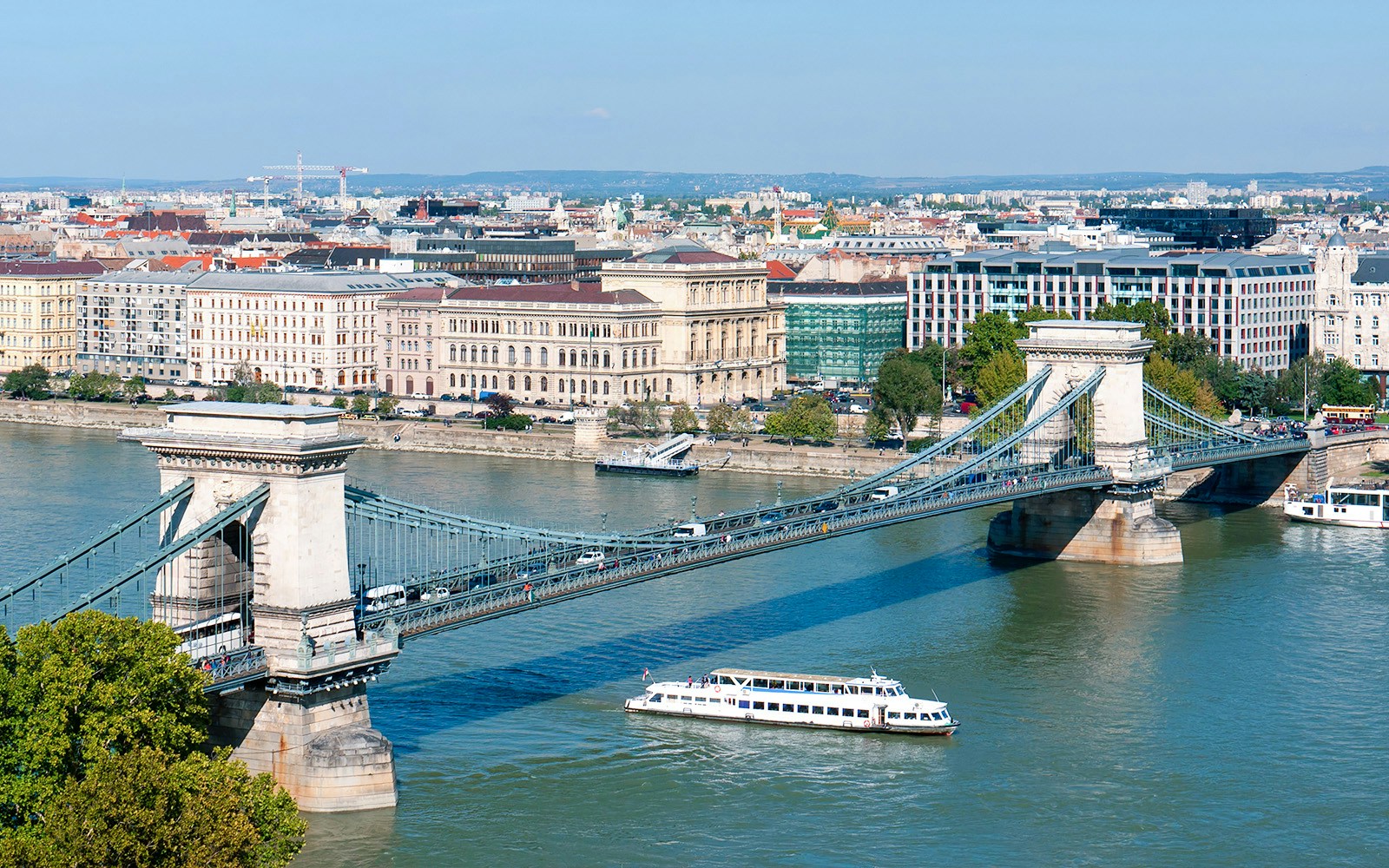 River Danube cruise with view of Hungarian Parliament building in Budapest.